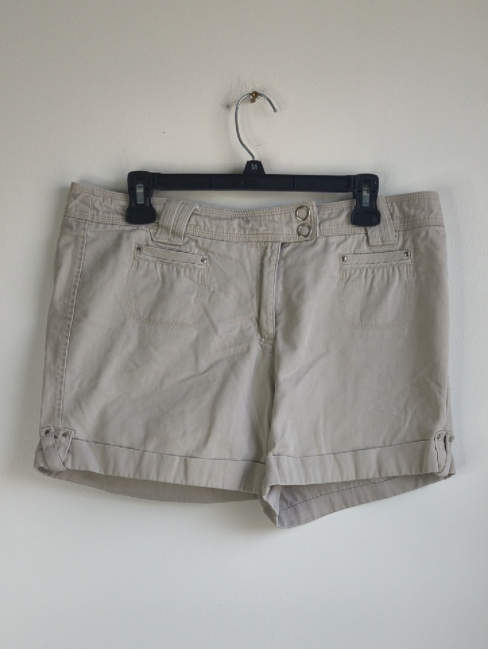 dressbarn Khaki-Cuffed Shorts